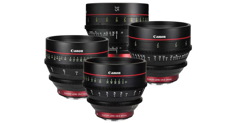 Canon 24mm, 35mm, 50mm, 85mm Cinema Prime EF Mount Lenses