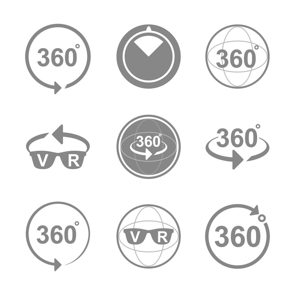 360 degree video VR icons