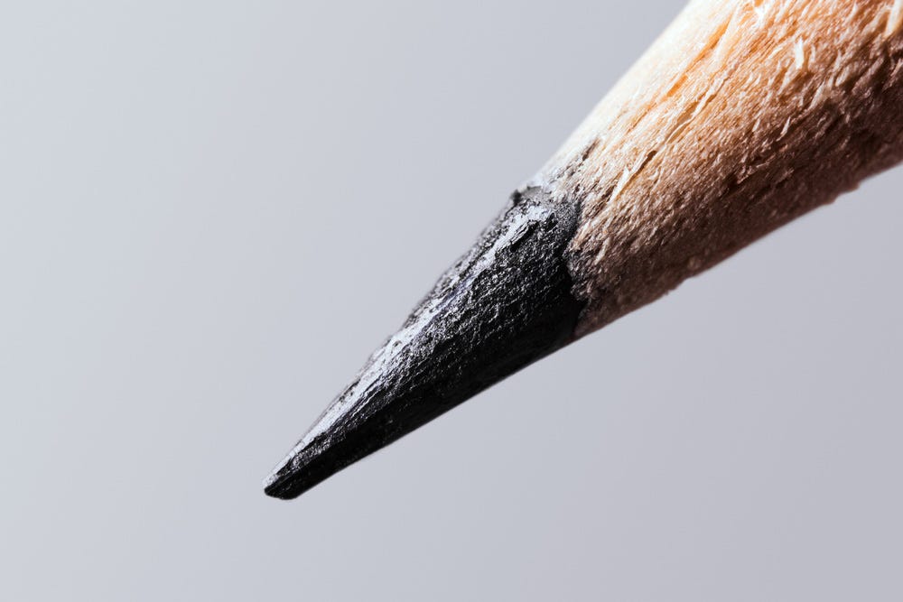 Macro shot of pencil tip