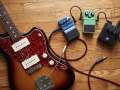 Guitar and Effects Pedals On The Floor