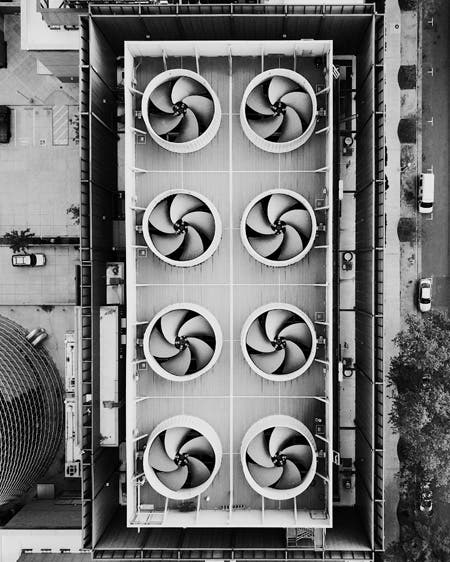 top view of building drone photography