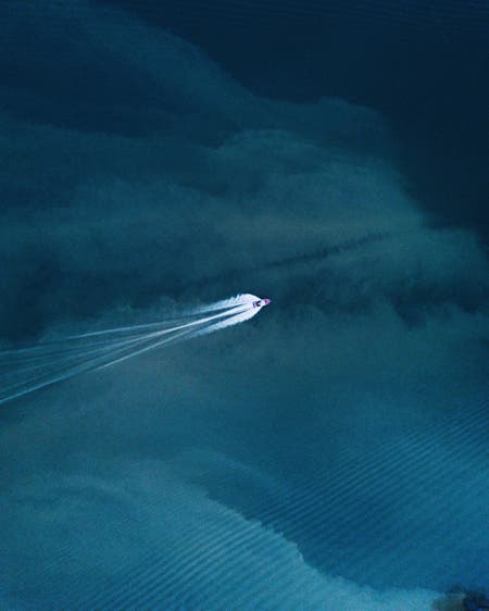 boat in the water drone photography