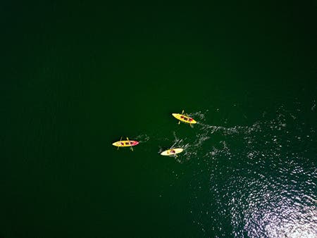 canoes drone photography