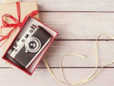 Camera inside the gift box