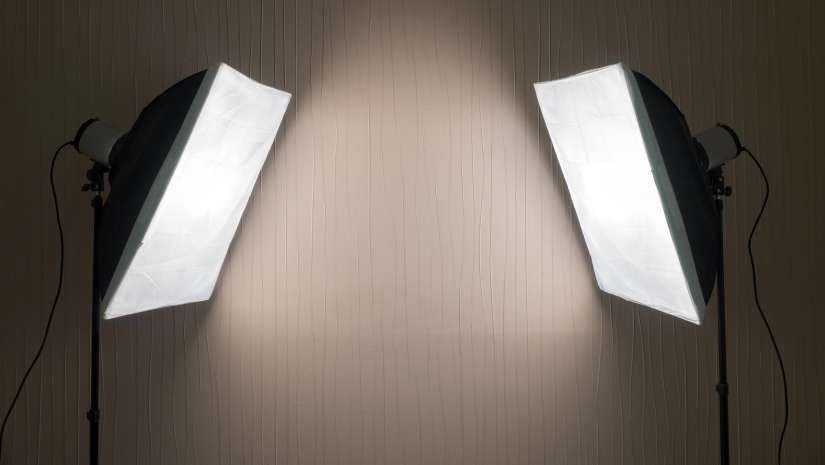two softboxes lighting photography
