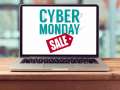cyber monday deals sign on laptop monitor