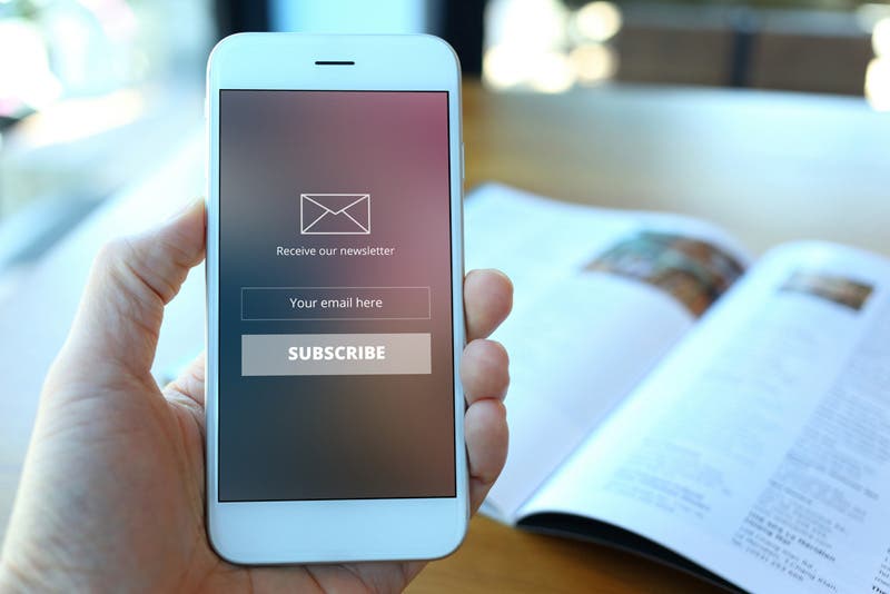email subscription sign-up box in preparation for cyber monday