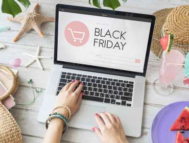 black friday deals sign on laptop monitor