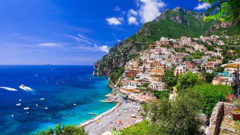 coast of positano in italy