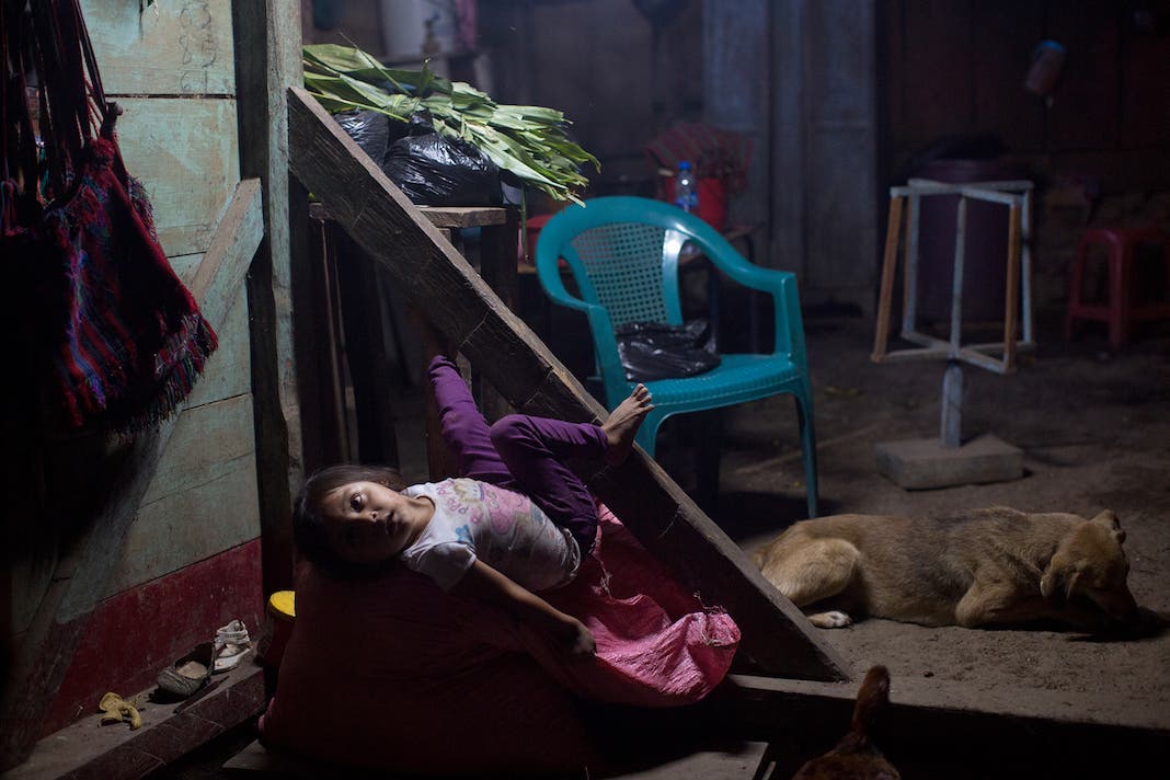 Guatemalan girl in hammock