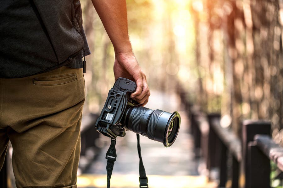 Photographer on nature photowalk