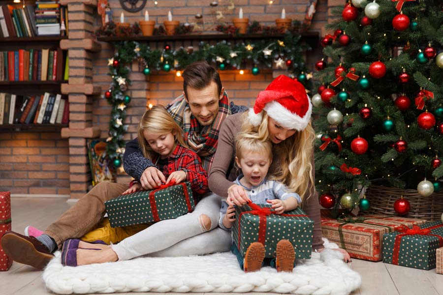 family christmas photo props gift boxes