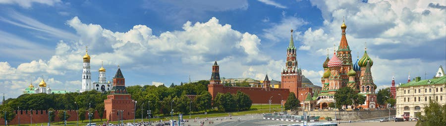 Panoramic view of Moscow Red Square in Russia