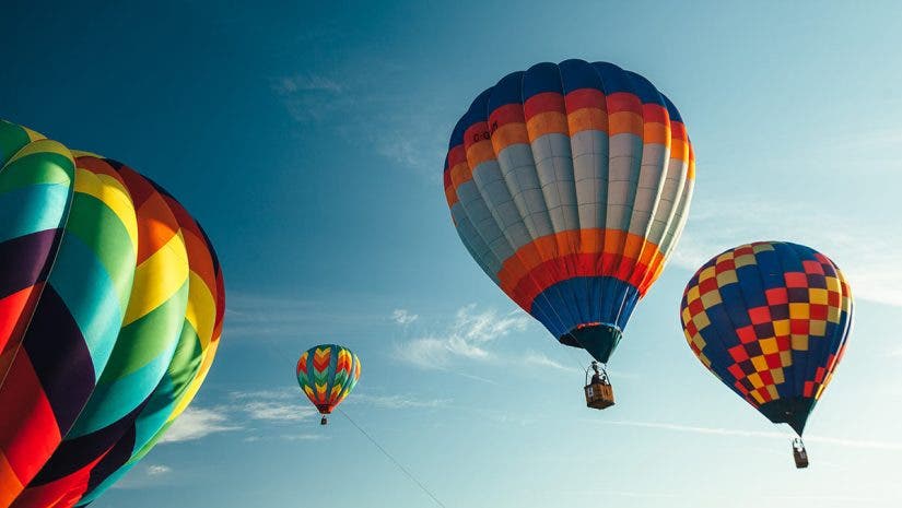 colorful hot air balloons in sky