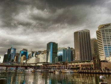 Stormy cityscape
