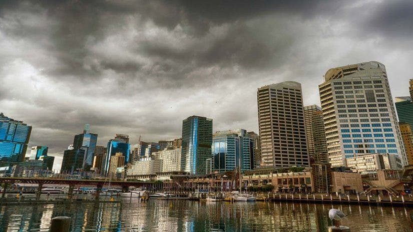Stormy cityscape