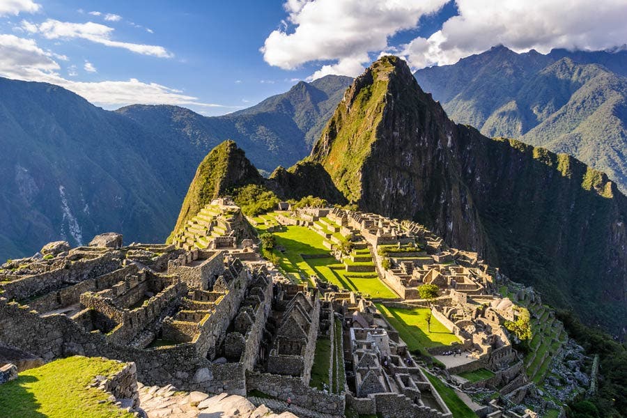 Aerial shot of the Machu Picchu ruins