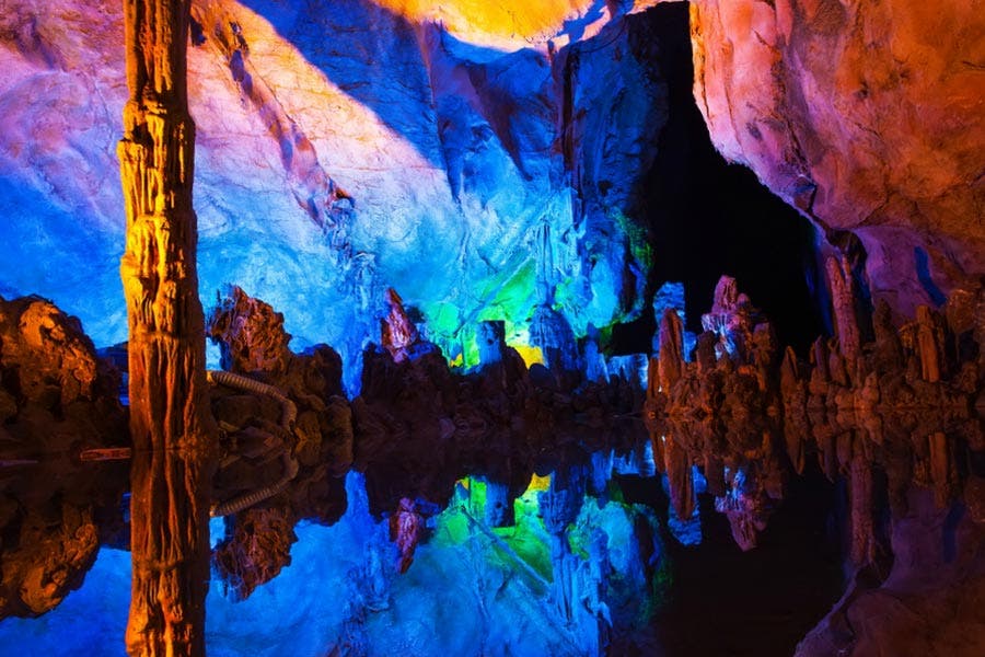 Colorful Reed Flute Cave in China