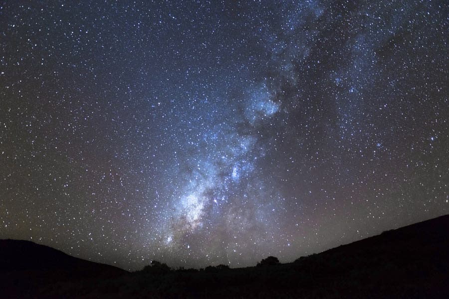 View of the Milky Way at the top of the Mauna Kea in Hawaii