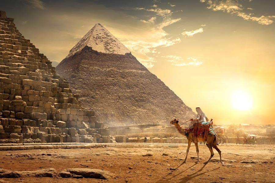 The Great Pyramids of Giza in Cairo, Egypt