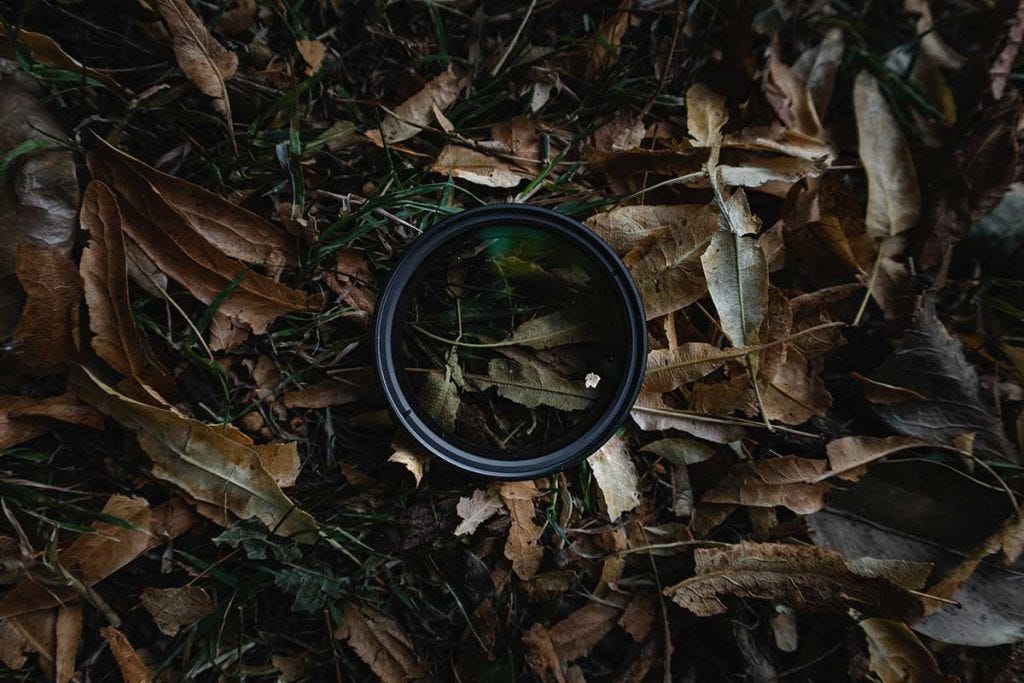 filtro de lente de cámara con hojas