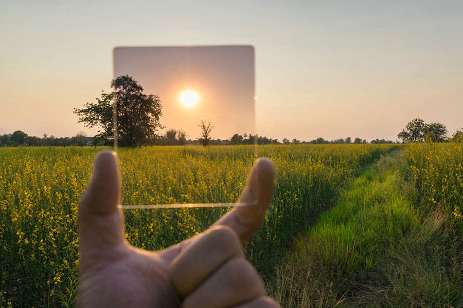 graduated neutral density filter against sky