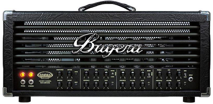 black Bugera TRIREC amplifier with lights turned on