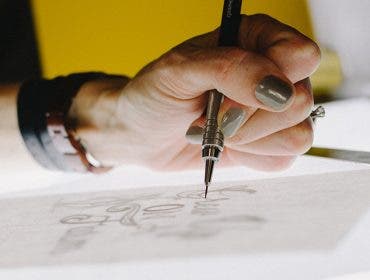 creative woman drawing