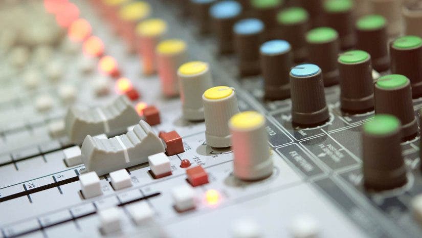 Audio mixer dials and slides