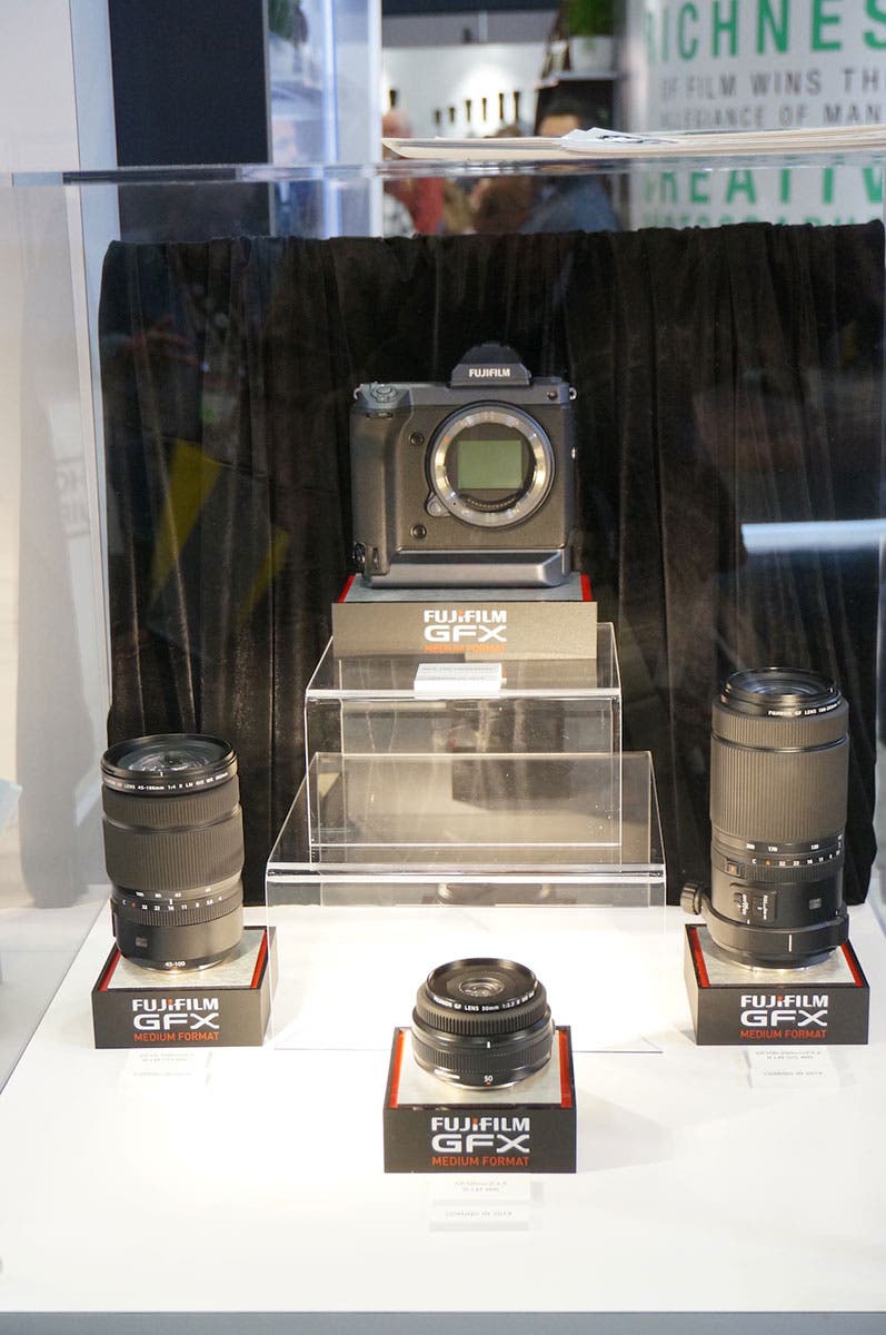 Fujifilm GFX 50R and lenses under glass