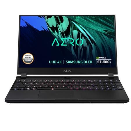 Gigabyte AERO 15 OLED 15.6" 4K UHD Gaming Notebook Computer, Intel Core i7-11800H 2.3GHz, 16GB RAM, 512GB SSD, NVIDIA GeForce RTX 3060 6GB, Windows 10 Pro, Free Upgrade to Windows 11, Black