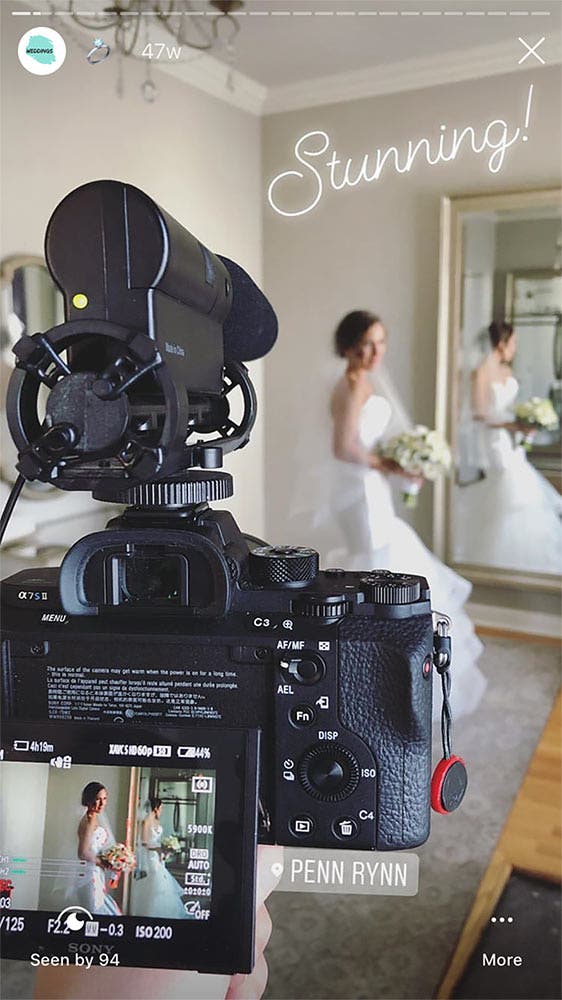 instagram story highlights stephanie vermillion wedding videography business