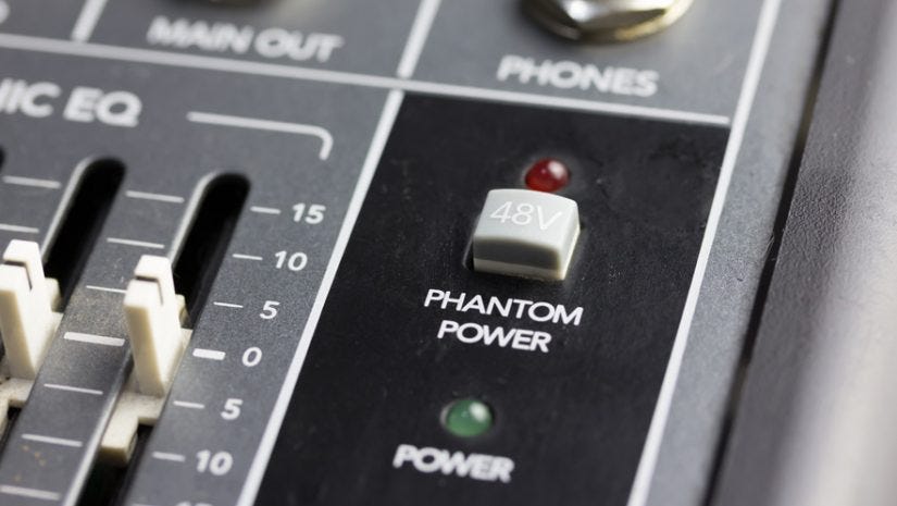 phantom power microphone audio recording
