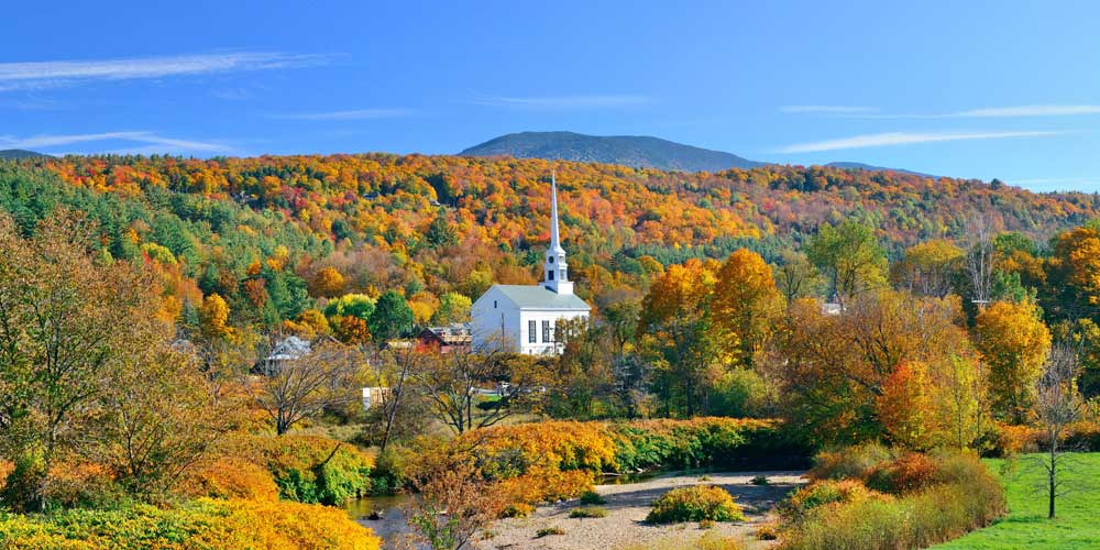 Stowe, Vermont fall foliage