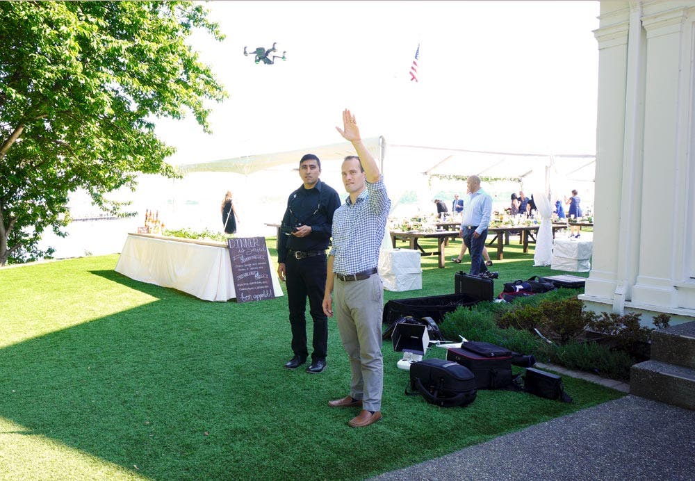 drones at weddings