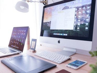 graphic designers desk gear illustrations