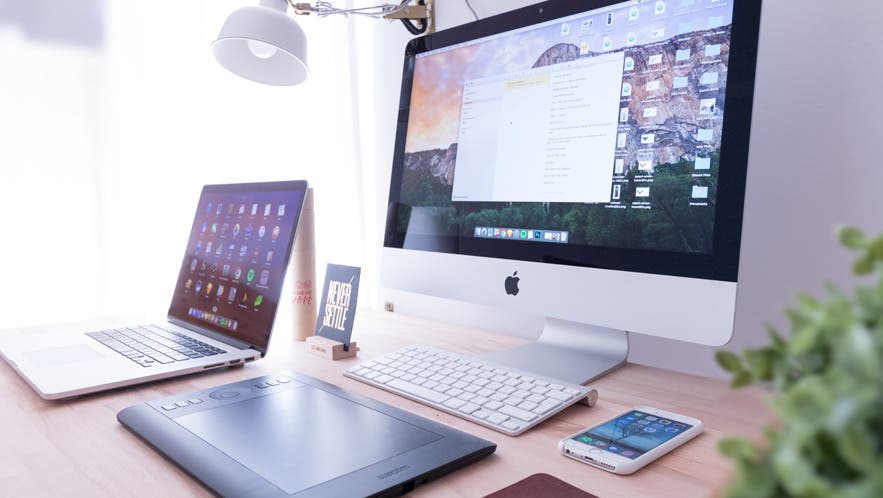 graphic designers desk gear illustrations