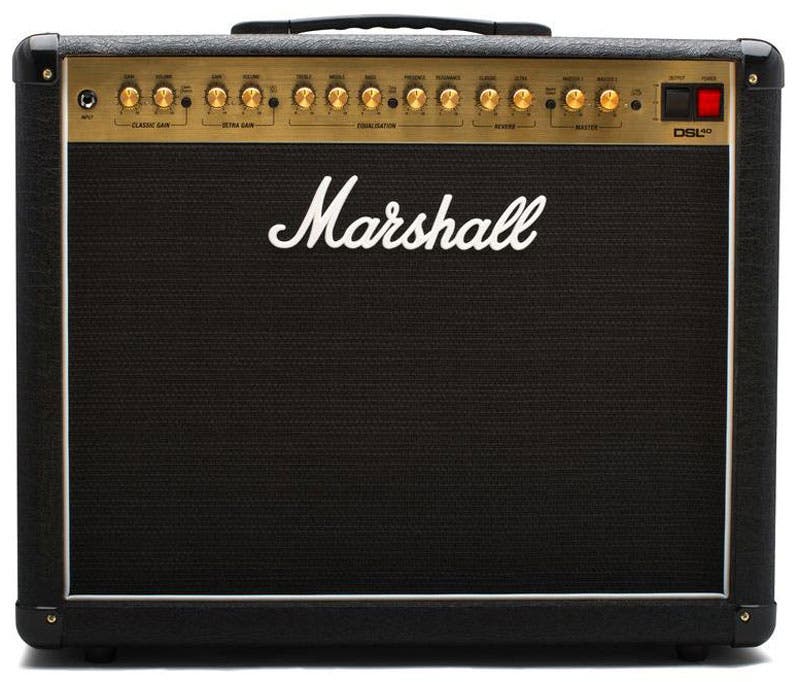 Marshall DSL40CR 2-Channel 40W Valve Combo Amplifier with 1x 12" Celestion V-Type Speaker, Reverb and Resonance