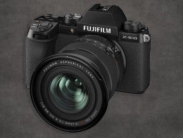 FUJIFILM X-S10 Camera on gray background