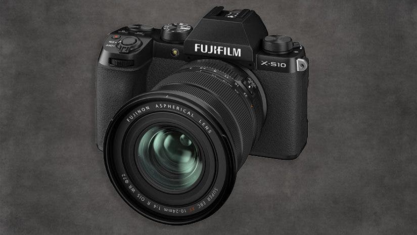 FUJIFILM X-S10 Camera on gray background