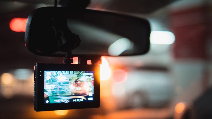 best dash cams, dash cam in car on road