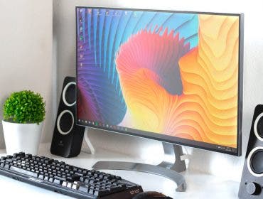 home office monitors desktop home desk work from home
