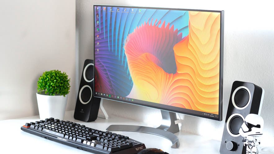 home office monitors desktop home desk work from home