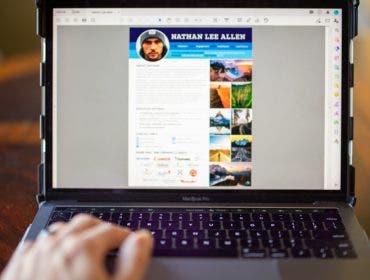 professional photographer influencer media kit on laptop