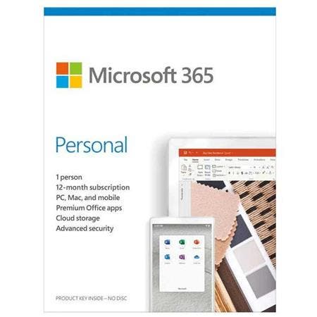 Microsoft 365 Personal 1-Year Subscription for PC, Mac, iOS and Android, 1-User License, Key Card