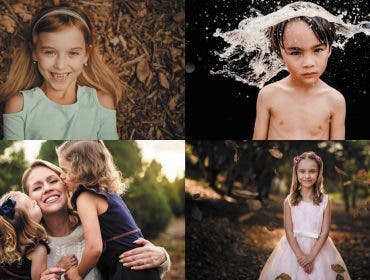 four children's portraits