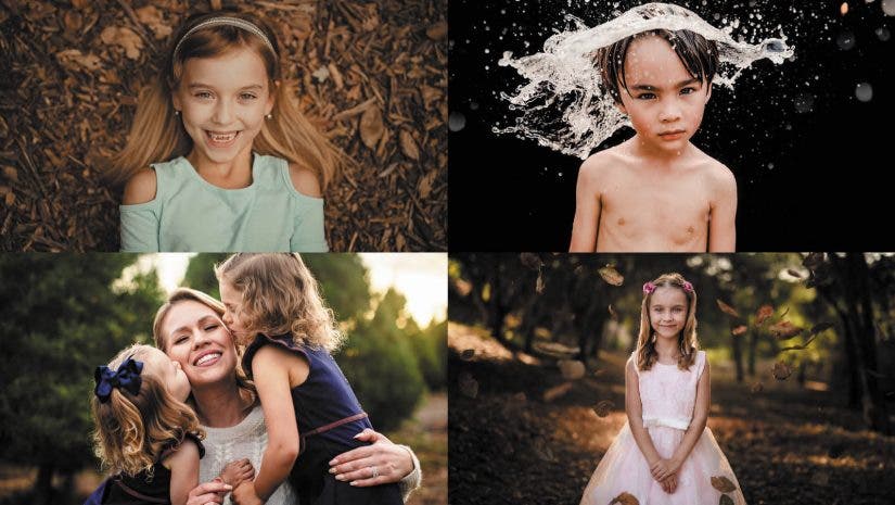 four children's portraits