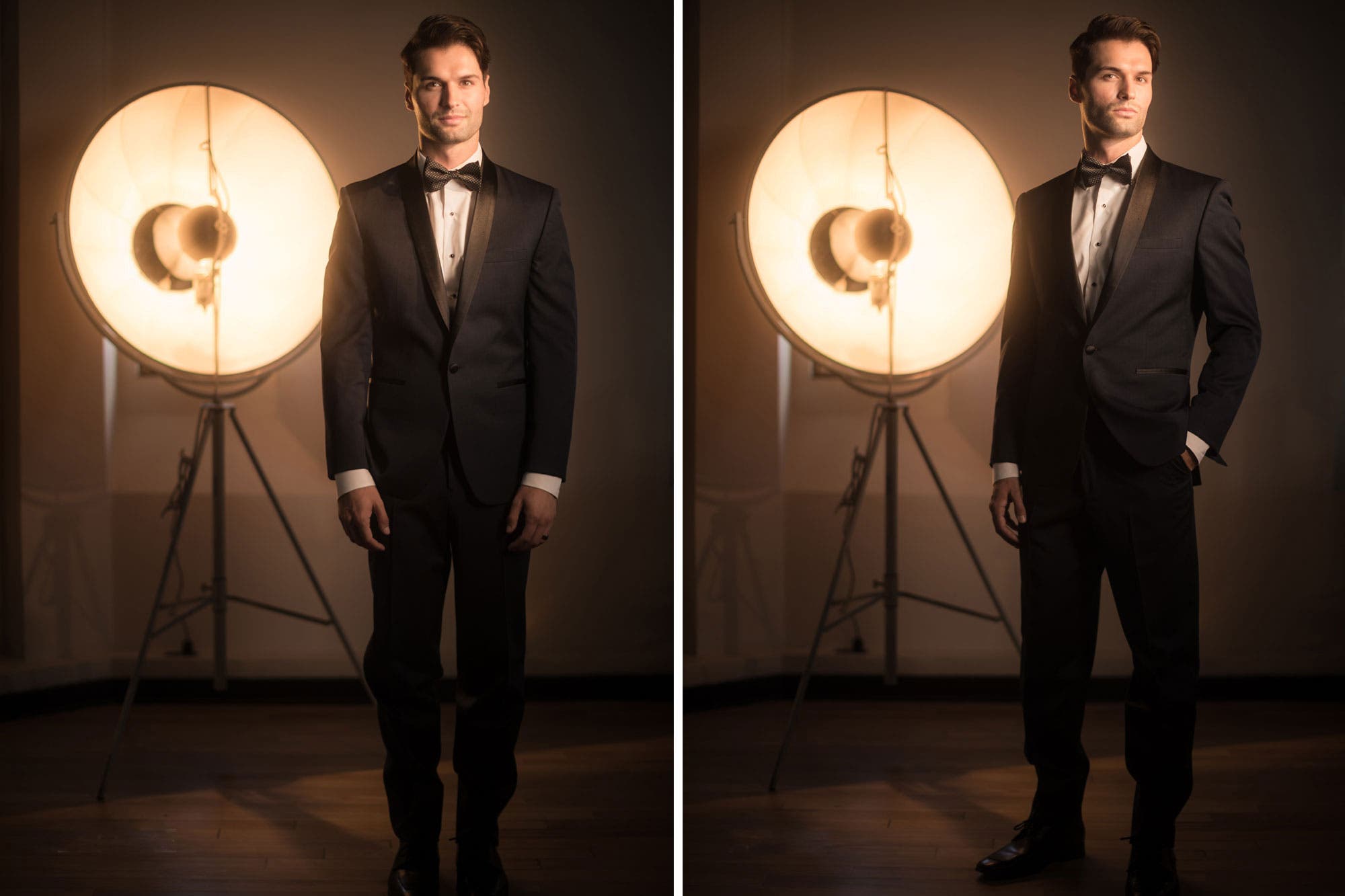 Before and After for standing male model poses