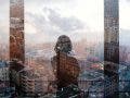 double exposure cityscape