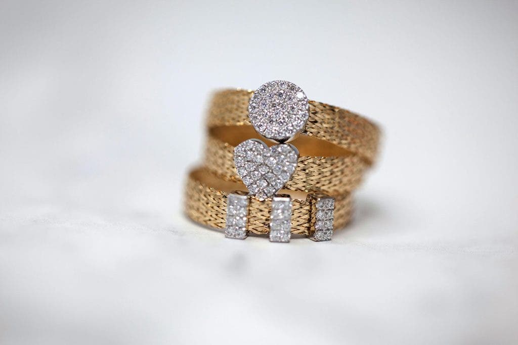 gold and diamond rings